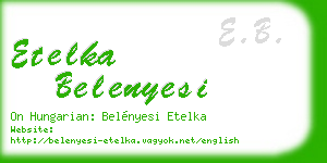 etelka belenyesi business card