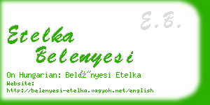 etelka belenyesi business card